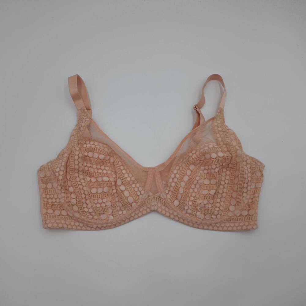 HSIA Polka Dot Sexy Rose Cloud Lace Bra Size 38DDD